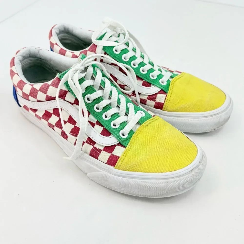 Vans Old Skool Checkerboard Colorful Retro Lace Up Sneakers